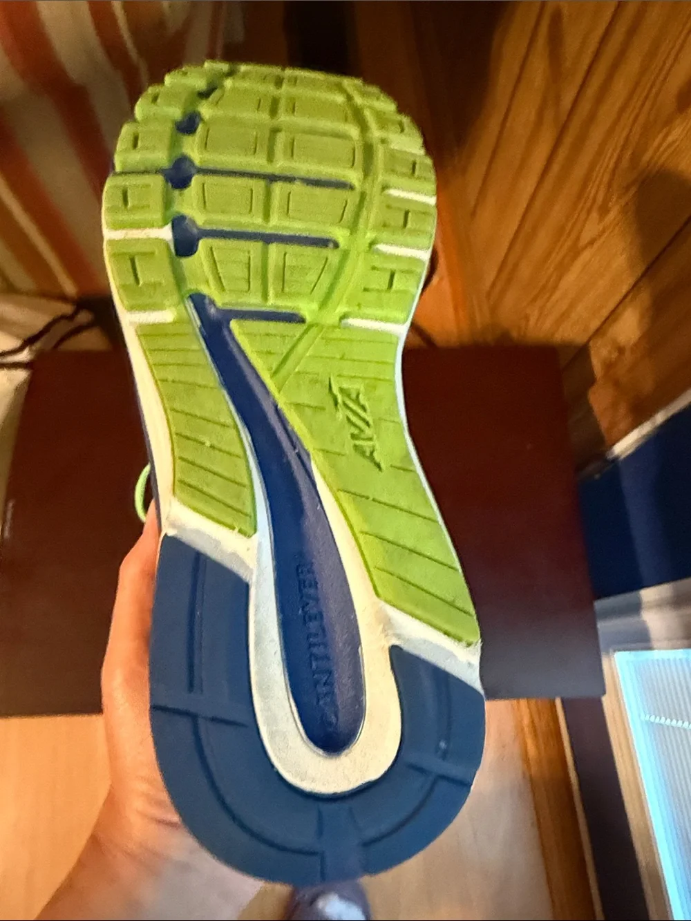 Avia Blue and Neon Green Kids Running Sneakers